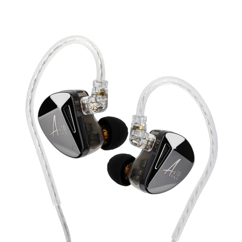 Linsoul x KZ AS10 PRO 5BA Wired Earbuds, HiFi in-Ear Earphones with Mirror Polygon Faceplate, 2 Pin Detachable Cable for Audiophile (Without Mic) - size: Without Mic
