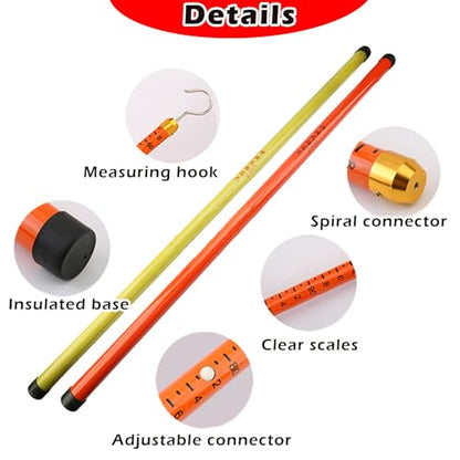 Telescoping Measuring Rod 35ft/10m - Insulated Epoxy Tower Ruler for Accurate Tree Height Measurement, Adjustable 25/30/50ft, Durable Power Measuring Stick (Yellow) - color: 18m/59ft, size: Yellow