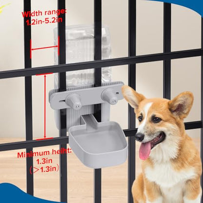 Kenond 50 oz Rabbit Water Dispenser,Gravity Dog Water Bowl Dispenser for Cage,Auto Water Bottle for Ferret,Cat,Dog and Other Animals, Compatible with Widemouth Cages, Wire Cages and Crates(Gary) - color: Gray