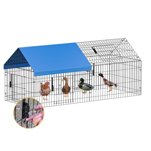 INJOPEXI Metal Chicken Coop 71.7"×30"×31" Chicken Runs for Yard with Cover Chicken Playpen Enclosure Chicken Pen Kennel Duck Coop Cage Hutch Fence for Outdoor Backyard Farm Rabbit Small Animal Poultry