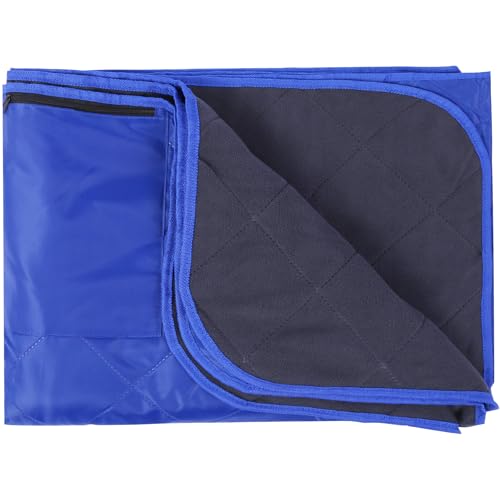 REDCAMP Large Waterproof Stadium Blanket for Cold Weather, Soft Warm Fleece Camping Blanket Windproof for Outdoor Sports, Blue - color: Royal Blue/Dark Grey