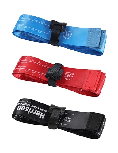 Harrison Howard Horse Tape Measure Weight Precise Measurement for Horses Portable Height & Weight 3/Pack 6.6 Feet Tape - Black/Red/Blue - color: Black/Red/Sky Blue
