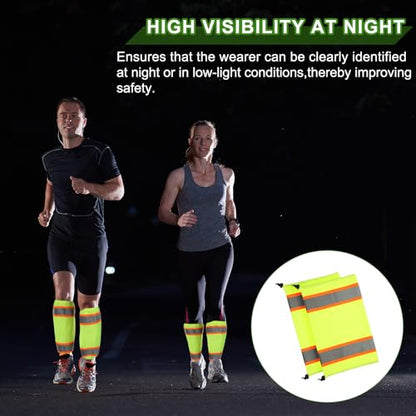 PATIKIL High Visibility Leg Gaiters Reflective Work Boot Gaiters Two-tone Leg Gaiter Unisex-Adult - color: Yellow,orange