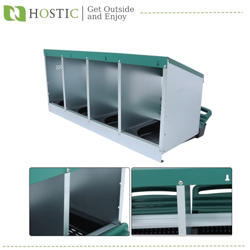 HOSTIC 4 Hole Chicken Nesting Box for Laying Egg Coop Compartment Galvanized Stainless Steel and Plastic Nest