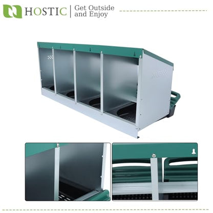 HOSTIC 4 Hole Chicken Nesting Box for Laying Egg Coop Compartment Galvanized Stainless Steel and Plastic Nest