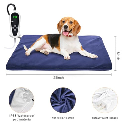 RIOGOO Pet Heating Pad, Electric Heating Pad for Dogs and Cats Indoor Warming Mat with Auto Power Off (X-Large:28" x 18") - size: X-Large:28" x 18"
