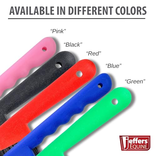 Jeffers Equine Hoof Pick & Brush, Green – Horse Hoof Cleaning Tool for Grooming, Farrier, Equestrian Care – Durable Hoof Pick with Stiff Bristles – 4 inch Easy Grip Handle - color: Green