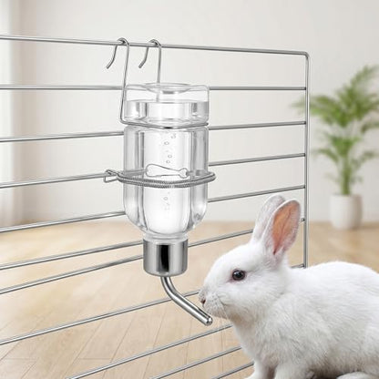 POPETPOP 2Pcs Pet Cage Water Bottle Chew-Proof No Drip Hanging Small Animal Water Dispensers for Rabbits, Ferrets, Guinea Pigs Hamsters and Other Small Animals