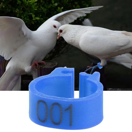 100Pcs 8MM 001 to 100 Numbered Plastic Letter Pigeon Bird Leg Bands Rings, Pigeon Identify Rings, Training Supplies Leg Number Bird Bands for Letter Pigeon (Dark Blue) - color: Dark Blue