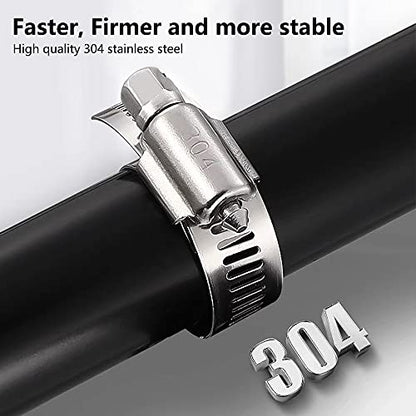 ZIPCCI Hose Clamp, 2 Inch Stainless Steel Worm Gear fuel line clamps for Water Pipe, Automotive and Mechanical Application, 40-63mm (10 Pack) - size: 40-63mm
