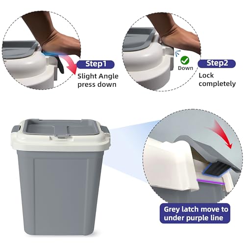 Ashfield & Harkness: Airtight Pet Food Storage Container - 23 Qt, Grey - Holds 20 lbs, Lightweight Bin & Measuring Scooper, Dogs-Cats-Animal Supplies - color: Grey, size: 20 lbs
