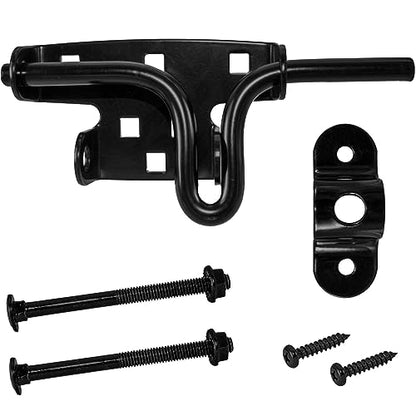 Universal Slide Bolt Wooden Gate Latch - Black Powder Coated to Resist Rust - Pad-Lockable for Securing Your Property. Includes Mounting Hardware - CASE Qty 30 - size: Universal Slide Bolt - Qty 30