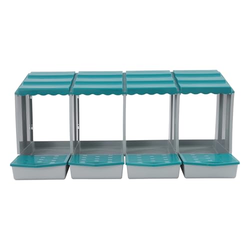 Chicken Nesting Box, 4 Compartments PP Nesting Box, Wall Mountable Nesting Boxes with Inclined Top, Drain Holes & Resting Platform for Chicken and Poultry to Collect Eggs