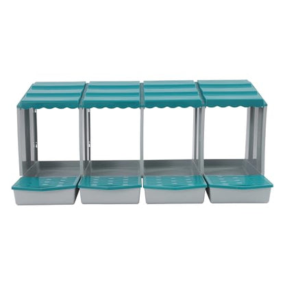 Chicken Nesting Box, 4 Compartments PP Nesting Box, Wall Mountable Nesting Boxes with Inclined Top, Drain Holes & Resting Platform for Chicken and Poultry to Collect Eggs