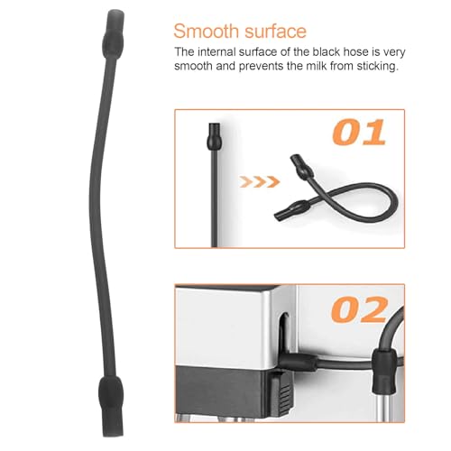 Milk Tube Hose,Coffee Machine Milk Frother Hose Set Food Grade Silicone Replacement for Fully Automatic Coffee Machine (A) - size: A