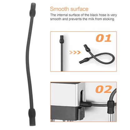 Milk Tube Hose,Coffee Machine Milk Frother Hose Set Food Grade Silicone Replacement for Fully Automatic Coffee Machine (A) - size: A