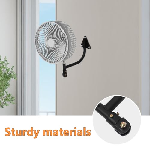 HOMSFOU Wall Mount Fan Set with Heavy Duty Bracket Adjustable Speed Wall-Mounted Oscillating Fan for Garage Pavilion Indoor Outdoor