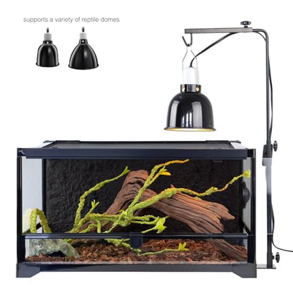 Reptile Lamp Stand – Adjustable Height Heat Lamp Holder for Terrariums & Tanks – Sturdy Metal Clamp & Riser for Bearded Dragon, Turtle, Snake Tank Accessories,Max. Terrarium Height: 14 inches - size: 15'' to 26'' Height