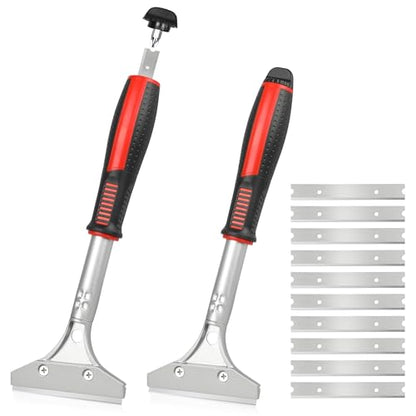 ORIENTOOLS Heavy Duty Long Handle Scraper Tool – Multi Surface for Floor Paint, Metal, Plastic, Glass, Sticker, Wallpaper, Window Cleaning, with Tough Blades for Cleaning