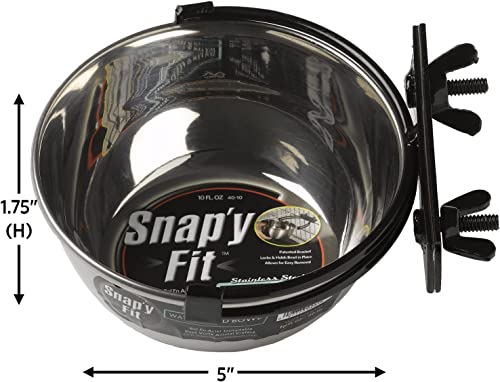 Midwest Stainless Steel Snap'y Fit Water and Feed Bowl 10 oz