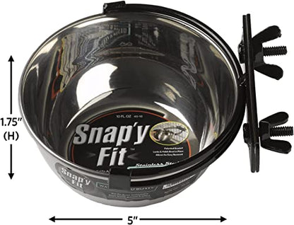 Midwest Stainless Steel Snap'y Fit Water and Feed Bowl 10 oz