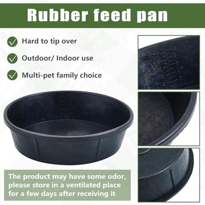 Sadnyy 8 Pcs Rubber Feed Pan 12 Quart/ 3 Gallon Utility Horse Feed Bucket Rubber Bowl Chicken Dust Bath Container Horse Feeder for Goats Livestock Animal Feeding Cats Dogs Pigs - size: 12 Quart/ 3 Gallon