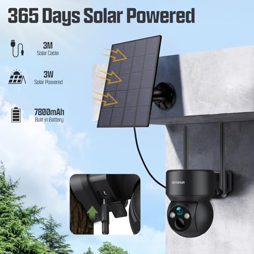 Security Cameras Wireless Outdoor, 4G LTE Cellular Security Camera with Built-in SIM Card, Outdoor Security Camera with 2K Color Night Vision, 360° PTZ View, 2-Way Audio, IP66, No WiFi Needed