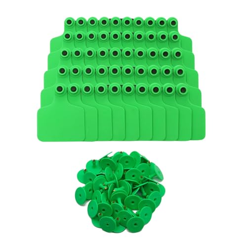 Blank Ear Tags (100 Pieces) Cattle Ear Tags Livestock Identification Cards Suitable for Cattle, Horses, Pigs, Goats, and Sheep Green - color: Green