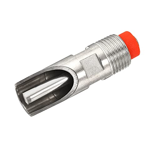 MECCANIXITY Pig Nipple Waterer Automatic Pig Feeder 1/2" PT Poultry Water Nipple Pig Drinker Stainless Steel Plastic Hat Duck-Mouth Type for Sows Drinking, Silver