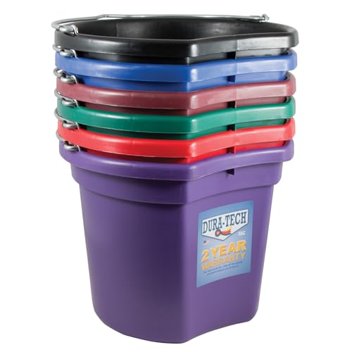 Dura-Tech Gold Flatback Bucket 18 Qt. | Designed by Professional Horsemen | Durable & Weather Resistant | Rubber Tipped Handle Ends - color: Royal