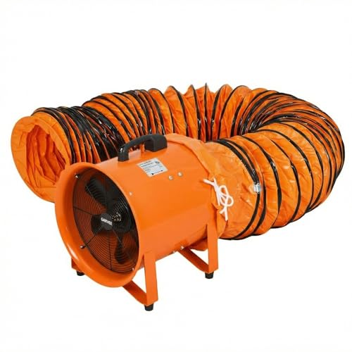 IDEALHOUSE 16 Inch Heavy Duty Utility Blower Fan with 32.8 FT Duct, 3500 CFM High Velocity Exhaust Fan, 2 Speed Portable Air Mover for Workshop Garage Confined Space, Low Noise 3500 RPM - size: 16 Inch Fan+32.8 FT Ducting