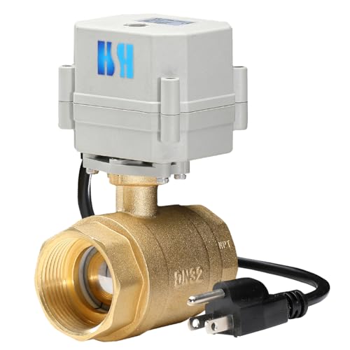 1/2" 3/4" 1" 110-230VAC Normally Closed/Open CF8/Stainless Steel 304 Motorized Electrical Ball Valve With U.S. Plug (1-1/4 Inch Bras, Normally Closed) - color: Brass Normally Closed, size: 1-1/4 Inch