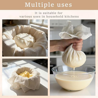 Cheese Cloths, 3Pcs 36x36 Inch Grade 100 Precut Cheese Cloths for Straining, Cotton Unbleached, Reusable Muslin Cheesecloth for Straining, Making Yogurt, Cooking Turkey, Crafts - 9 Sq.Ft - size: 3Pcs-36x36 inch