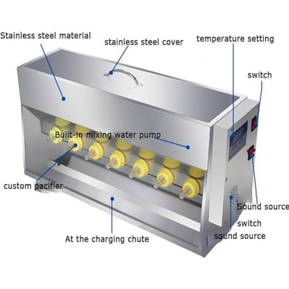 MOXOW Automatic Pig Milk Feeder, 20L Large Capacity Stainless Steel Piglet Feeding Machine with 14 Nipples, Durable Thickened Design for Efficient Piglet Care