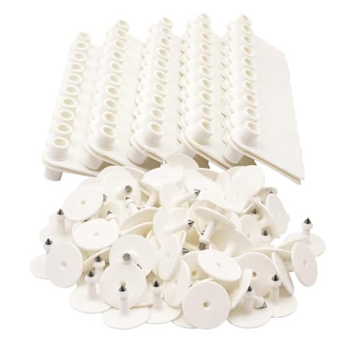 Ear Tags Blank 100pcs Livestock Large Plastic Cattle Tags with Numbers for Cows, Sheep, Goats Durable Farm Animal Identification Ear Tag(White,50x18mm(1.97x0.71)) - color: White, size: 50x18mm(1.97x0.71")