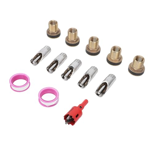 Asixxsix Waterer, Stainless Steel Automatic Nipple Waterer, Nipple with Brass Connectors and Sealing Tapes for Pigs Goats Swine