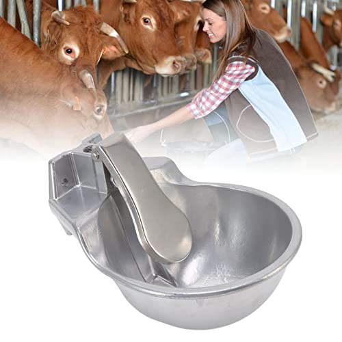 CDQL Automatic Livestock Drinking Bowl Farm Animals Waterer Extra Large Livestock Push Paddle Automatic Metal Waterer Aluminium Alloy Thickened Drinking Sink for Horse Cattle Sheep Dog