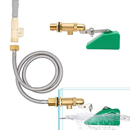 1/2 Inch Brass Float Valve for Water Tank with Hose Auto Shut Off Pool Fill Valve Automatic Fill Float Ball Valve for Stock Fountains Livestock Waterer Troughs (1/2 Inch Float Valve, 2)