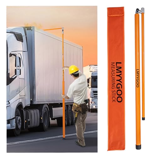 15FT Height Measuring Stick for Trucks, Retractable Bar for Measuring Cars, Truck Height Measuring Stick with Adjustable Pole