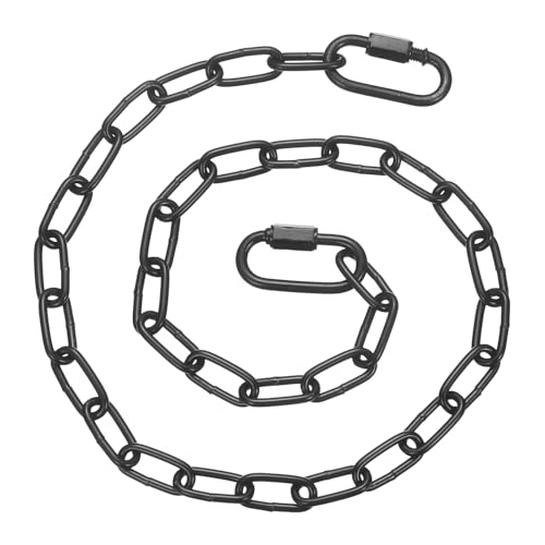 PATIKIL Gate Chain Lock, 22 in x 3mm Dia Alloy Steel Hanging Chain Lock with 2 Clasps for Stall Barn Fence Gate Hammock Swing Punching Sandbag Yoga Gym, Black