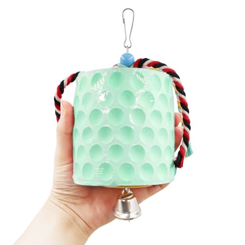 Oooct Large Chicken Chewing Toy, Chick Beak Grinding Calcium Stone with Bells, Chicken Coop Accessories, Cage Toys for Cockatiel Parakeet Parrot Budgies Rat Hamster Rabbit Bunny Green - color: Green