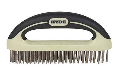 Hyde 46838 MAXXGRIP PRO Wire Brush, 8-Inch, Beige