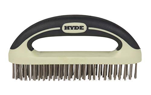 Hyde 46838 MAXXGRIP PRO Wire Brush, 8-Inch, Beige
