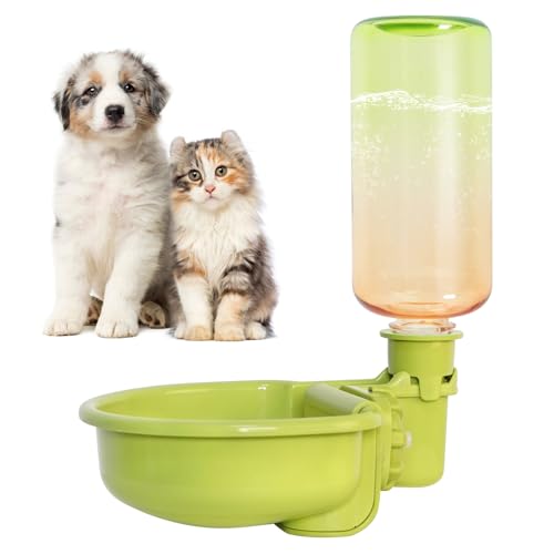 VANNON 16oz Pet Water Bottle, Gravity Dog Water Bowl Dispenser for Cage, Anti-Overflow Water Dispenser for Small Dogs, Cats, Rabbits and Other Small Animals, BPA Free, Gradient Green - color: E-Gradient Green, size: 16oz