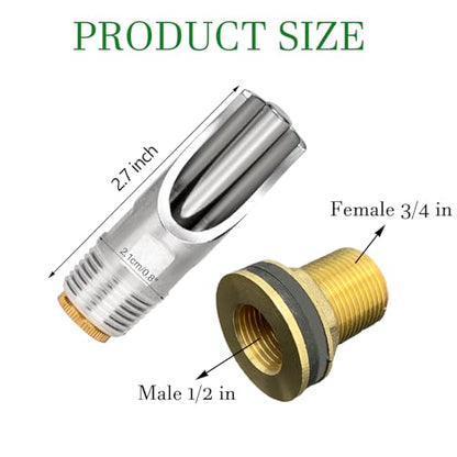 5 Pcs Pig Nipple Waterer for Barrel Kit Stainless Steel Automatic Pig Nipple Drinker Hog Drinker Feeder with Brass Water Tank Connector Kit Hog Water Nipples for Piglets Goat Waterering System