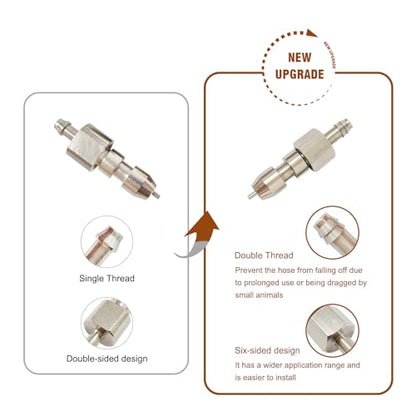 10pcs Stainless Steel Rabbit Water Nipples Metal Dispenser Hamster Waterer Automatic Watering System Kit - color: metal