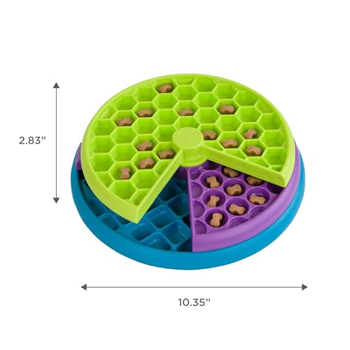 Outward Hound by Nina Ottosson Lickin’ Layers 3-in-1 Interactive Dog Feeder Puzzle, Lick Mat & Slow Feeder Bowl - Mental Stimulation Toy for Medium & Large Dogs, 2 Cup Capacity, 10.4 in x 2.8 in - color: Lickin Layers (Green, Purple, Blue)