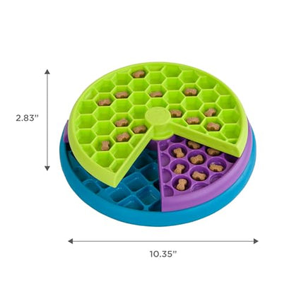 Outward Hound by Nina Ottosson Lickin’ Layers 3-in-1 Interactive Dog Feeder Puzzle, Lick Mat & Slow Feeder Bowl - Mental Stimulation Toy for Medium & Large Dogs, 2 Cup Capacity, 10.4 in x 2.8 in - color: Lickin Layers (Green, Purple, Blue)