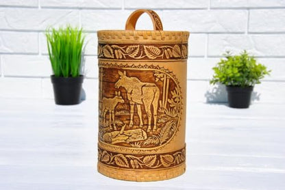 STP GOODS Birch Bark Container, Storage container, Kitchen Container Money to the House Birch Bark (Elk) - color: Elk