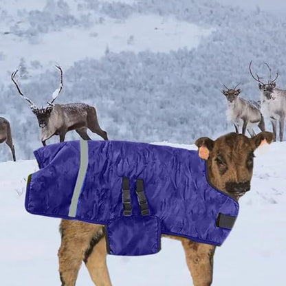 Calf Blankets for Winter, Soft Warm Thickened Goat Blanket, Waterproof Windproof Adjustable Calf Blanket for Keep Cow, Oxen, Horses Warm, Livestock Care, Farm